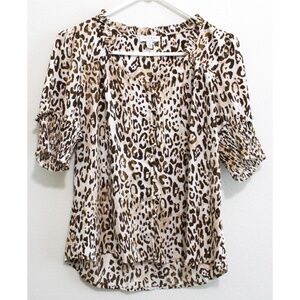 Anthropologie Current Air leopard print button up blouse